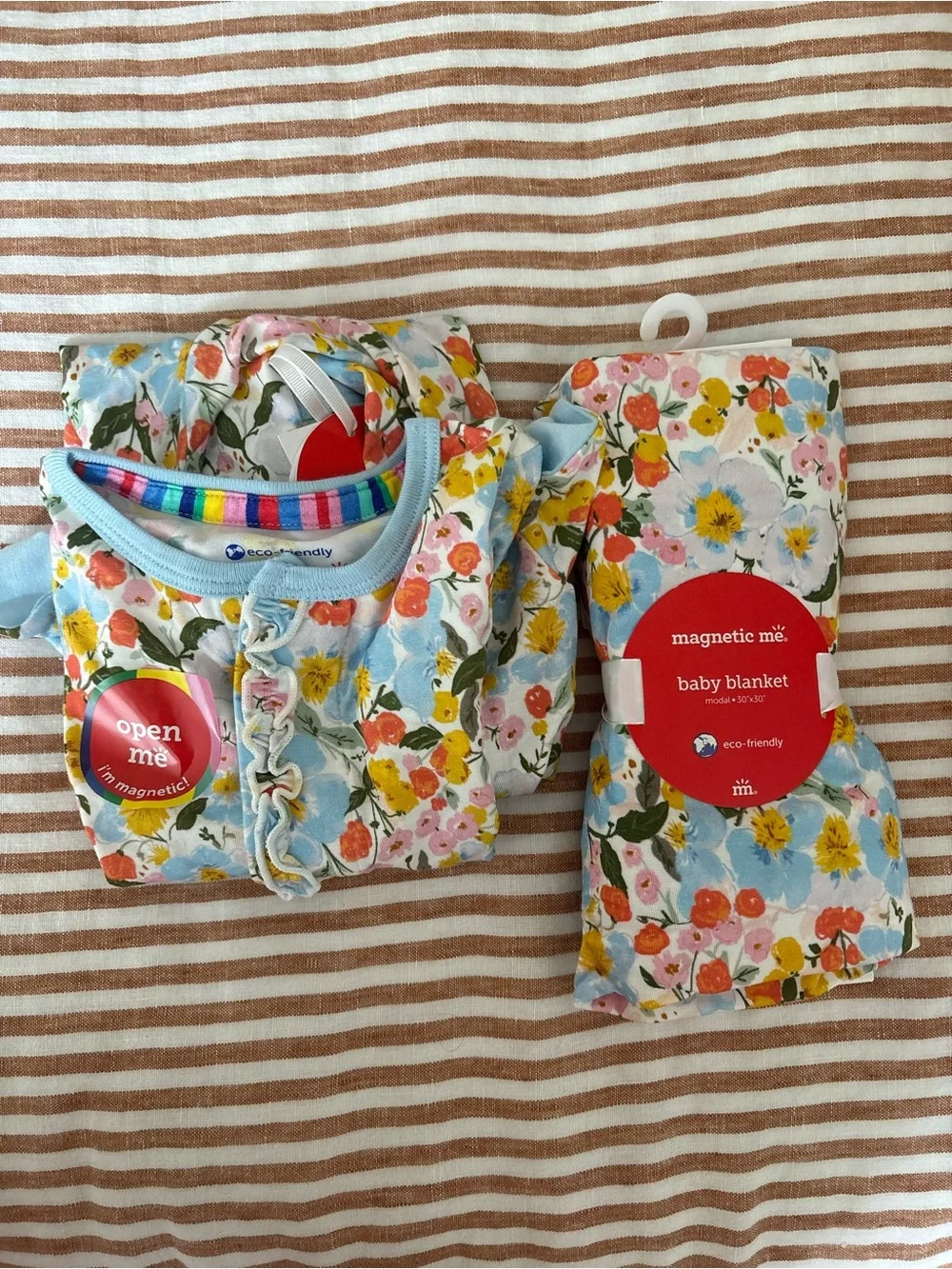 Magnetic Me Floral Baby Set in Light Blue, Yellow & Pink